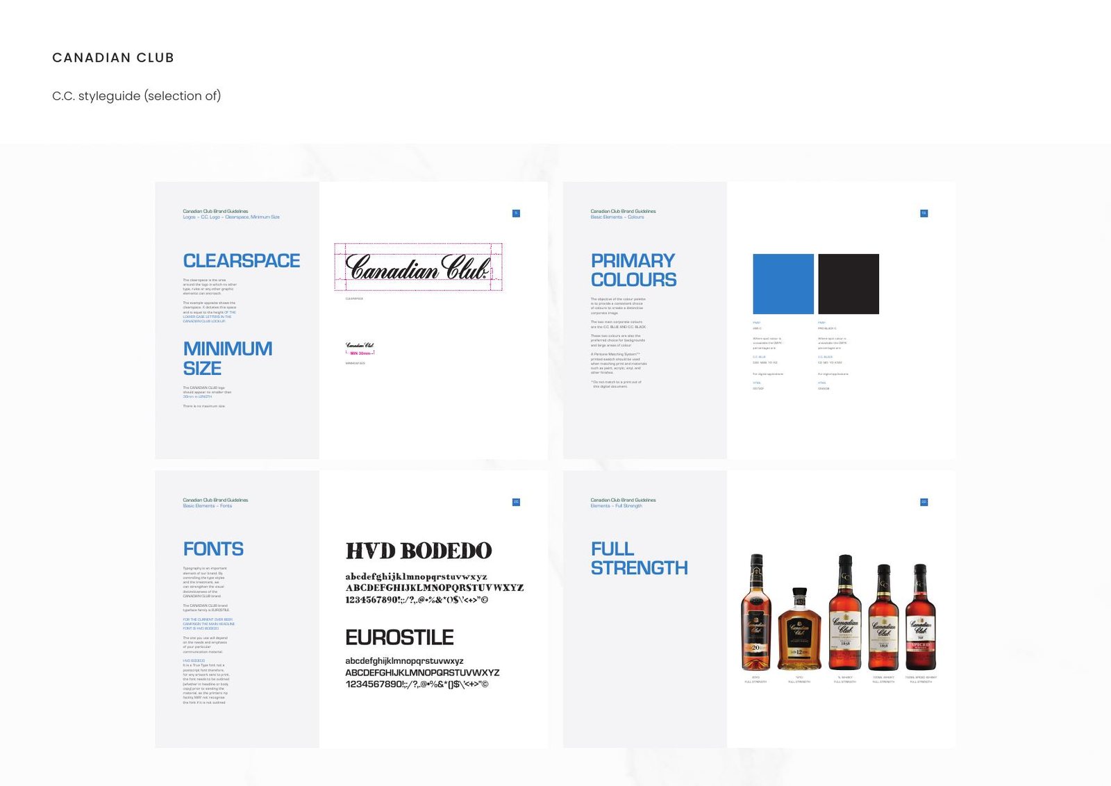 Canadian Club — C.C. styleguide (selection of)