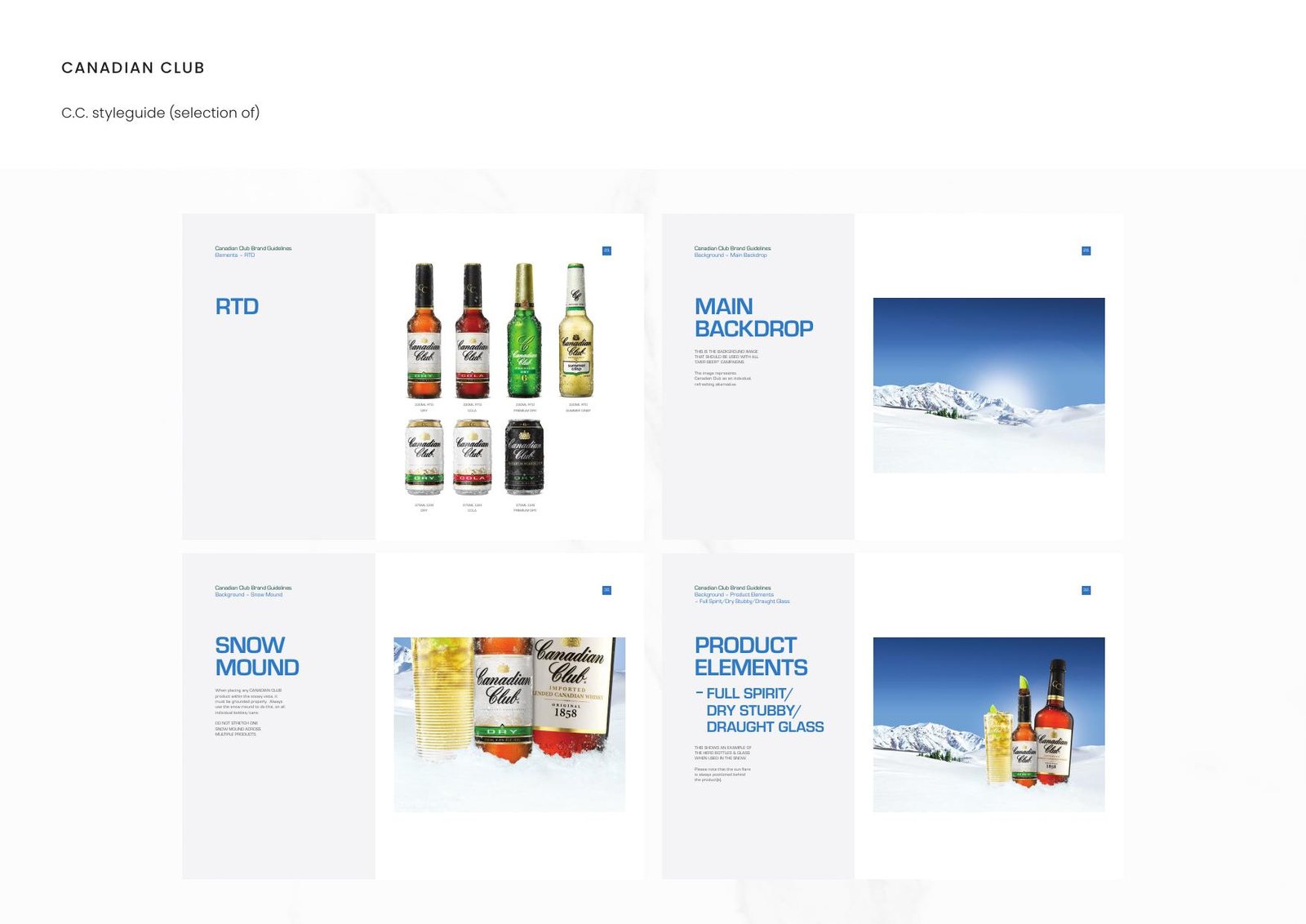 Canadian Club — C.C. styleguide (selection of)