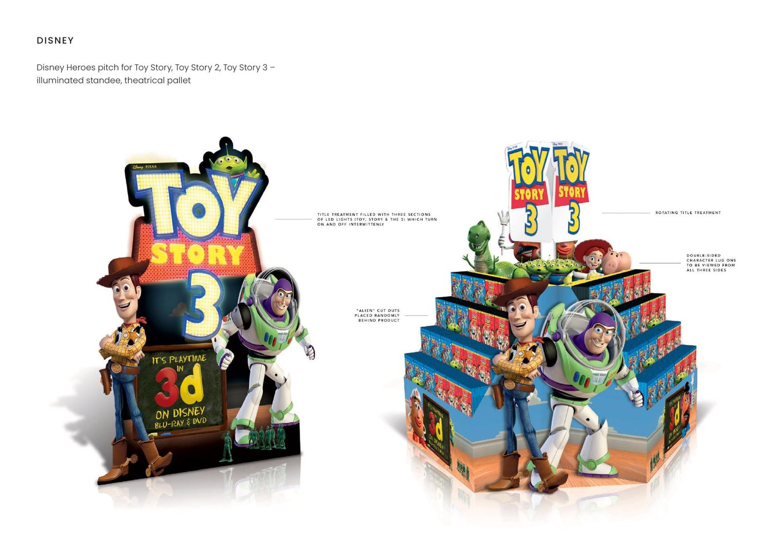 Disney — Disney Heroes pitch for Toy Story, Toy Story 2, Toy Story 3 –