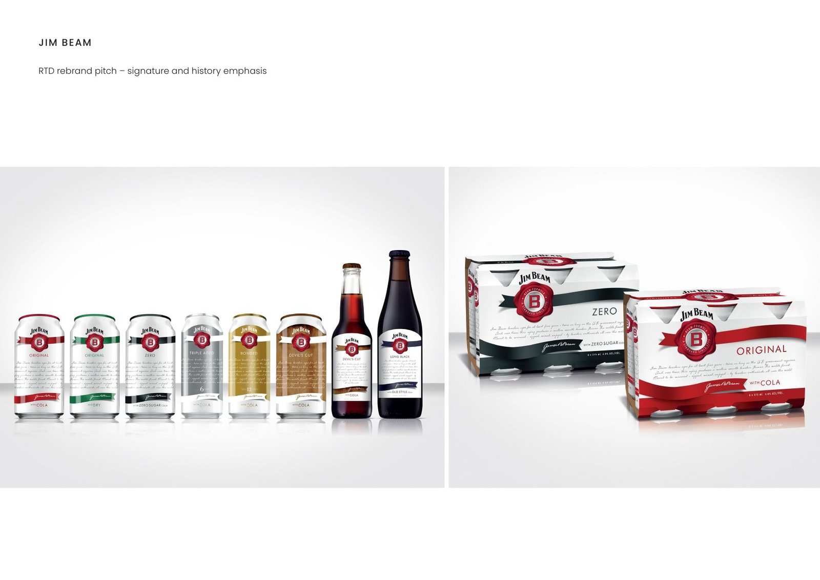 Jim Beam — RTD rebrand pitch – signature and history emphasis