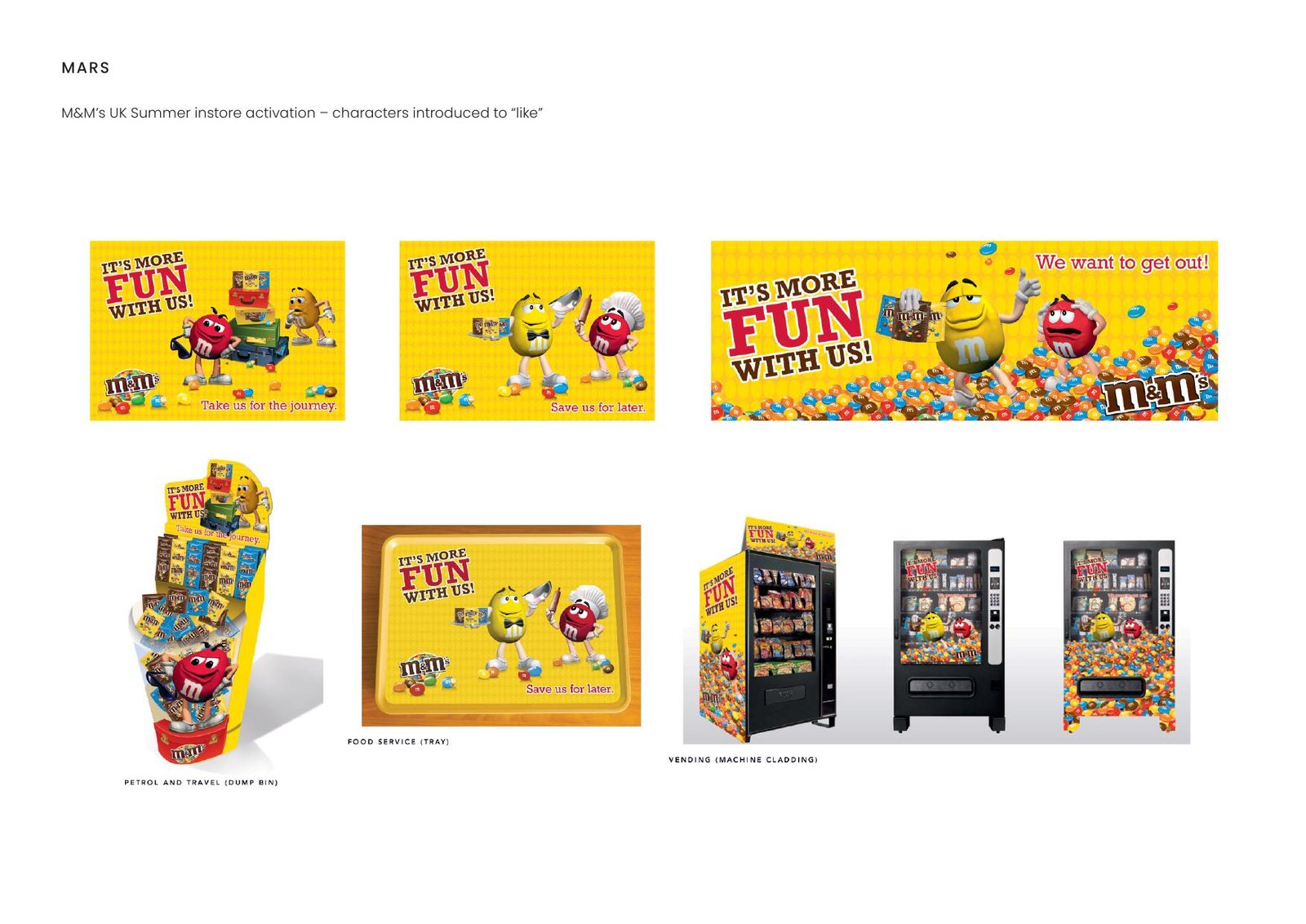 Mars — M&M’s UK Summer instore activation – characters introduced to “like”