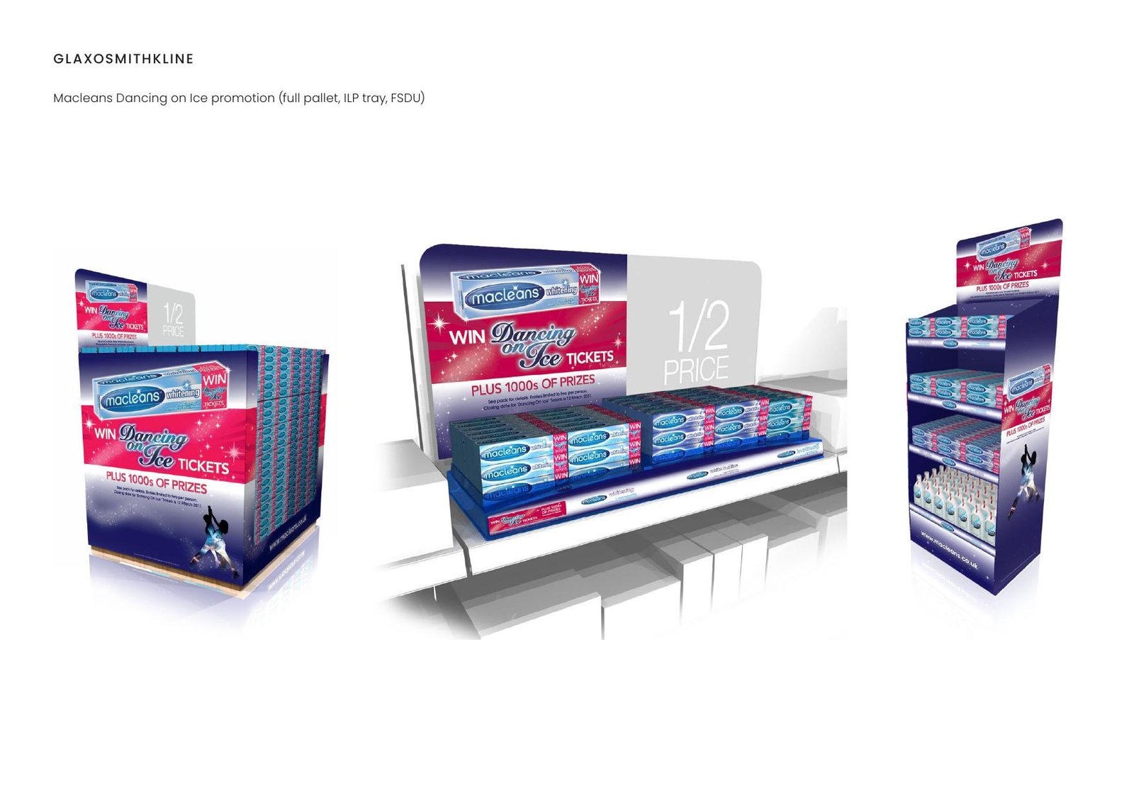 GlaxoSmithKline — Macleans Dancing on Ice promotion (full pallet, ILP tray, FSDU)